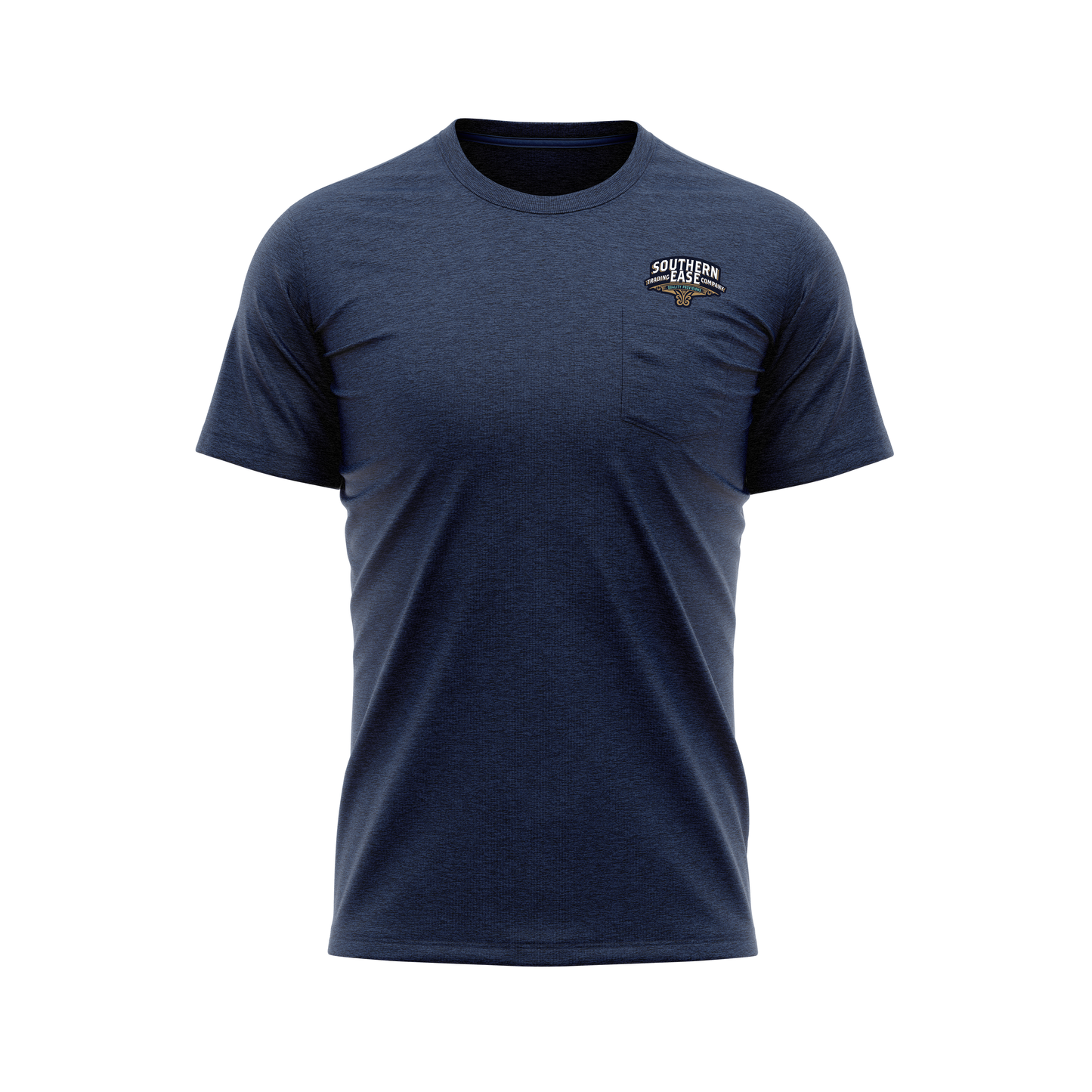 Port & Company® Core Blend Pocket Tee Color: Navy